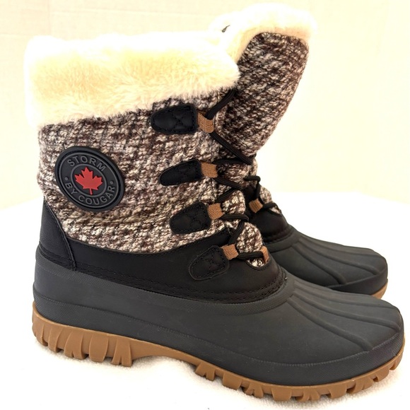 Storm By Cougar Waterproof Faux Fur Lined Lace Up Rain/Winter Snow Boots Size 11 - Picture 1 of 12
